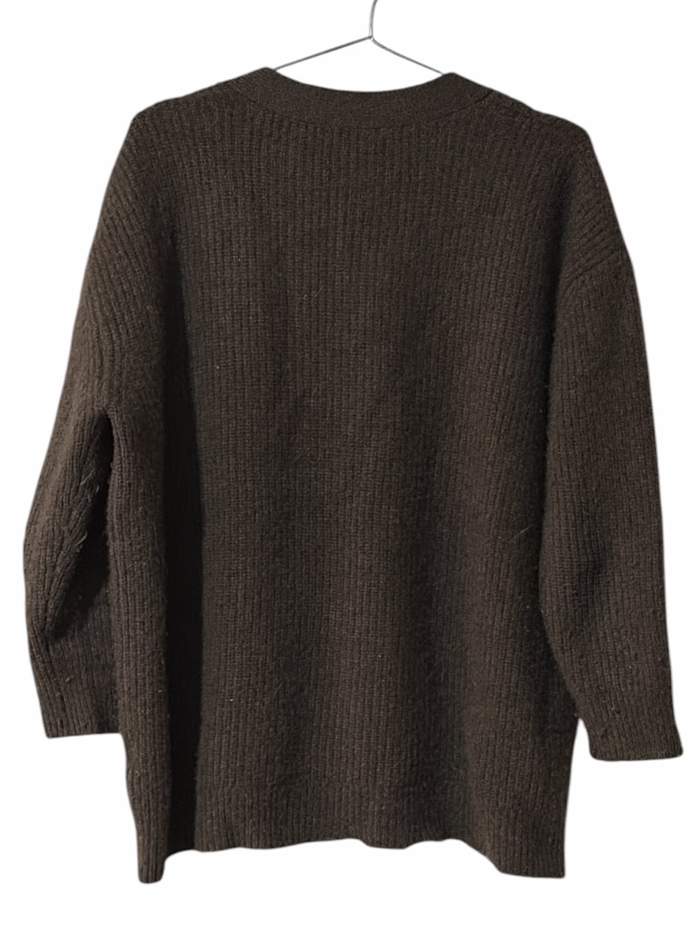 Quince 100% Mongolian Cashmere Oversized Boyfriend Cardigan - Brown - Picture 3 of 5